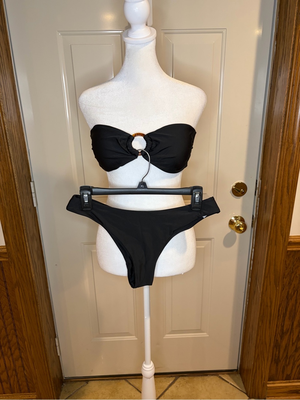 Zaful Black Bandeau Bikini Set Size Small